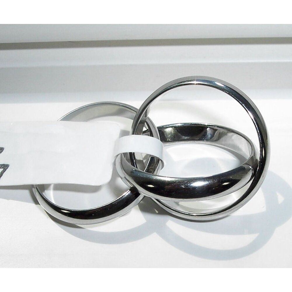 Russian Intertwined Wedding Rings Stainless Steel High Polished - Picture 3 of 14